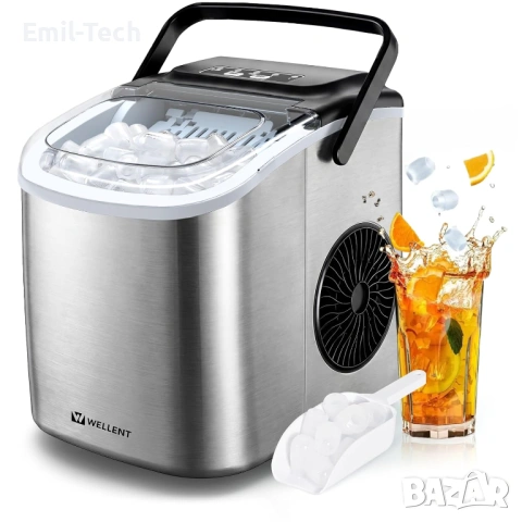 Нова машина за лед – 8 кубчета за 6 мин, 2 размера, самопочистване