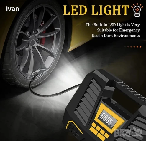 намаление Профисеонален дигитален компресор за автомобил с led осветление , снимка 3 - Аксесоари и консумативи - 50727835