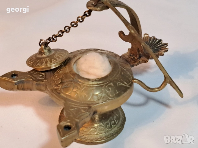 стара бронзова маслена лампа 28/4, снимка 7 - Антикварни и старинни предмети - 51942247