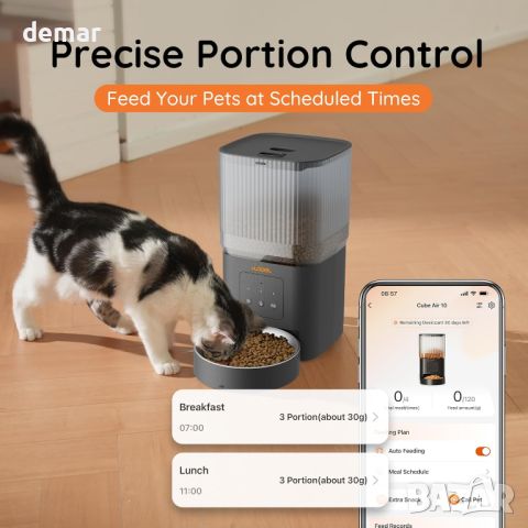 WOPET Автоматична хранилка за котки 4L WiFi с APP контрол за бавно хранене, снимка 2 - За котки - 46799066
