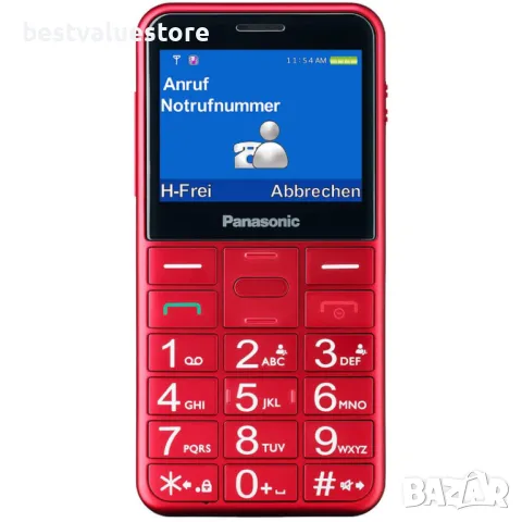 Panasonic Kx-tu155 Red Мобилен Телефон Gsm 2.40 ", Задна Камера 0.30 Mpx