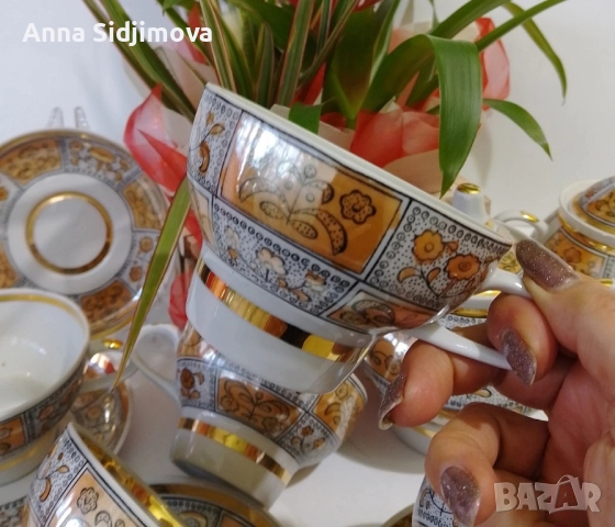 Руски порцелан сервиз за чай , снимка 5 - Сервизи - 51706009