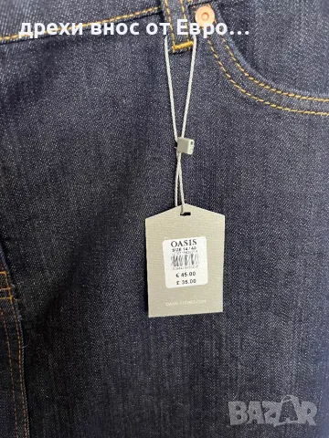 OASIS Тъмно синя къса маркова дънкова пола с копчета, снимка 7 - Поли - 33113463