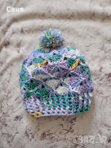 Плетена#бебешка#шапка#от 0 до 3 месеца#ръчно плетена, снимка 1 - Бебешки шапки - 46364410