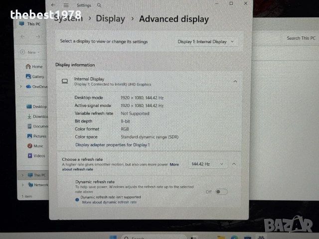 144Hz MSI Thin GF63`Core i5-12450H/RTX 4050/16GB RAM/512GB SSD/Бат 6ч/Full HD IPS, снимка 7 - Лаптопи за игри - 54043756