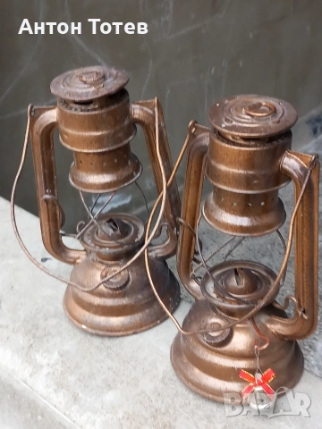 2 стари Газови лампи, снимка 2 - Настолни лампи - 53934541