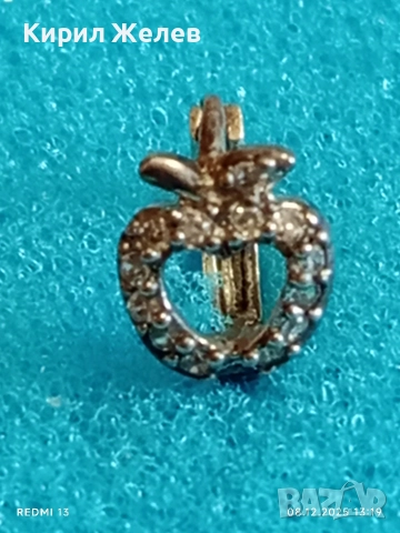 Елегантни сребърни обеци във формата на ЯБЪЛКА с инкрустирани кристали 47158, снимка 2 - Обеци - 52689248