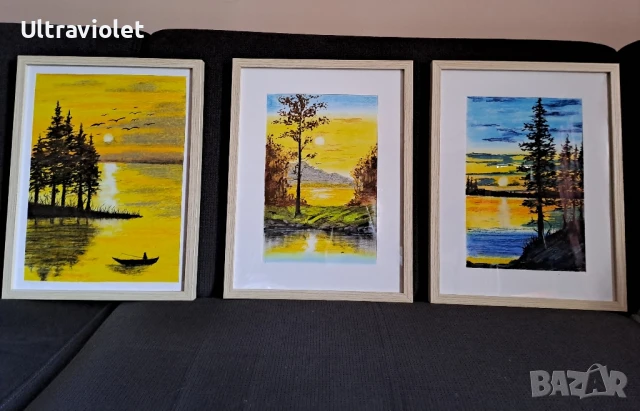 Пейзажи маслен пастел 