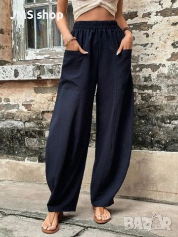 Дамски улични ежедневни едноцветни панталони с цял джоб и пачуърк, 11цвята , снимка 10 - Панталони - 45716612