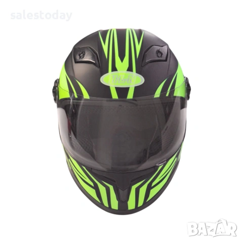 Детска Каска със слюда Racing, Черен/неон- Мат, снимка 4 - Аксесоари и консумативи - 53869872