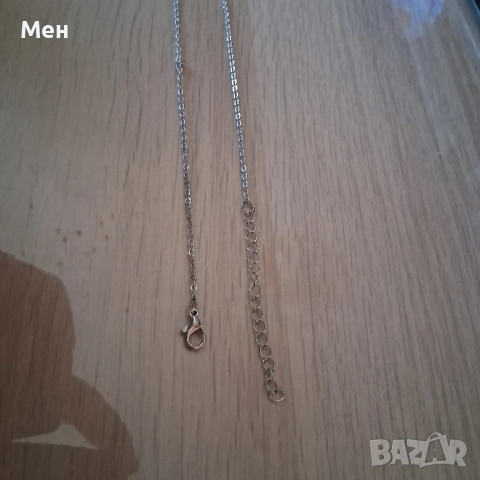 Сребърна гривна със сърчице и прозрачни блестящи камъчета с удължение за врата, снимка 3 - Гривни - 52008128