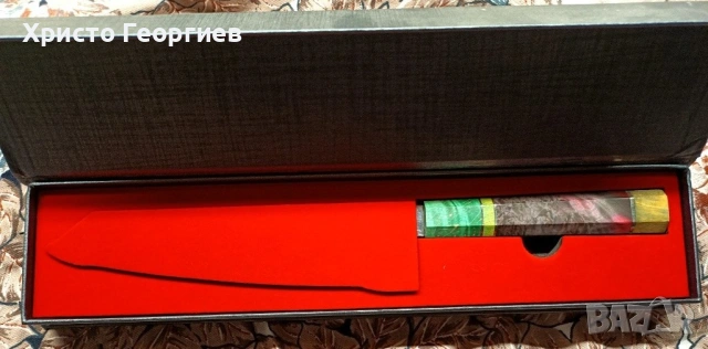 Японски нож Kiritsuke (Кирицуке) - Дамаска стомана, снимка 10 - Други стоки за дома - 54029726