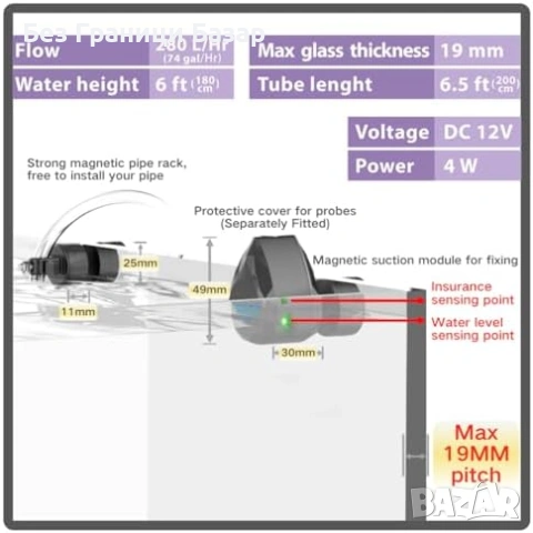 Нова ATO Auto Top Off система аквариум умно обучение тройна защита, снимка 5 - Аквариуми - 53574032