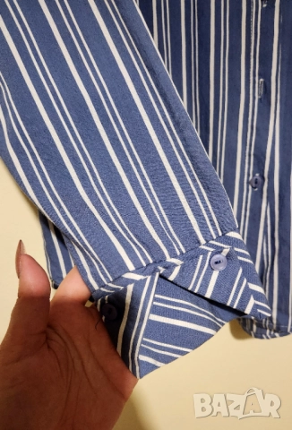 Дамска риза на райе (oversize стил) LBD, снимка 4 - Ризи - 52828787