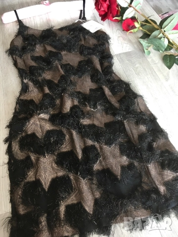 Разпродажба спешно! Нова парти къса рокля с ресни и звезди, снимка 5 - Рокли - 52840783