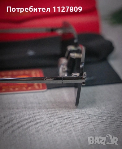 оригинални мъжки Cartier слънчеви очила пълен комплект , снимка 3 - Шапки - 54033101
