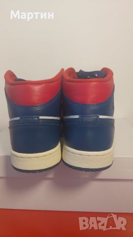 Jordan 1 Mid "French Blue & Gym Red" - Номер 41, снимка 6 - Кецове - 46329629