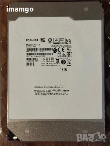 Toshiba 18TB Enterprise HDD (MG09ACA18TE) – SATA 3.5", снимка 6 - Твърди дискове - 54029541