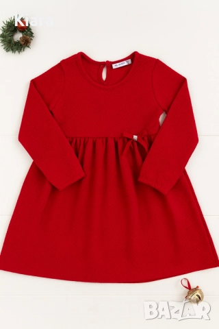 Детска рокля 116 с подарък бяло пухкаво болеро