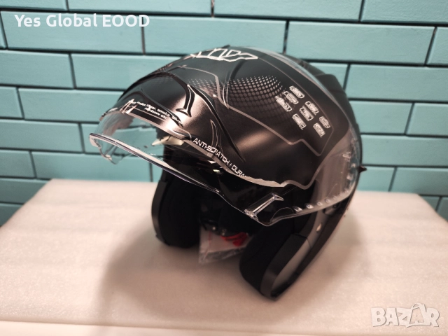 MY-835 джет каска с визьор, ECE 22.06, мат титан, S/XS N6, снимка 10 - Аксесоари и консумативи - 51910858