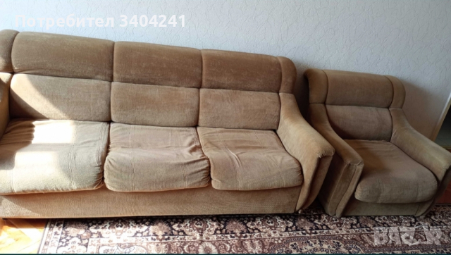 Продавам диван + фотьойл! ИЗГОДНО!, снимка 2 - Дивани и мека мебел - 44951970
