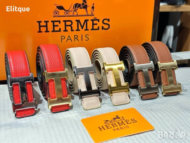 колани от естествена кожа в кутия Hermes , снимка 7 - Колани - 52908187