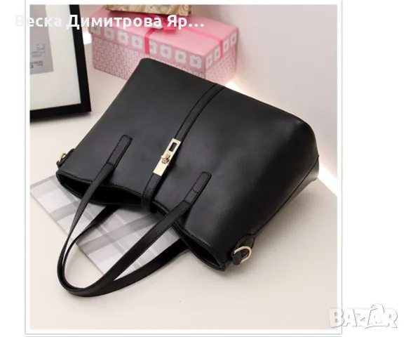 Луксозна к. чанта в черно, снимка 2 - Чанти - 49394342