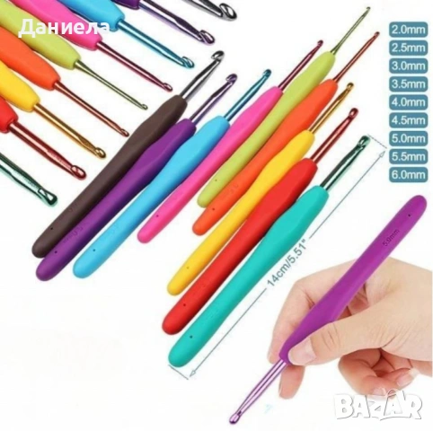 Комплект аксесоари за плетене, 58 части, алуминиеви куки – Пълен сет за начинаещи и напреднали, снимка 4 - Други стоки за дома - 53193436