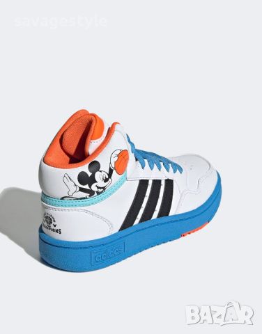 Детски кецове ADIDAS x Disney Mickey Mid Hoops Shoes White/Multi, снимка 4 - Детски маратонки - 46165749