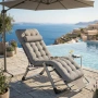 Сгъваем градински шезлонг с мека ватирана възглавница, регулируема облегалка и антикорозионна рамка, снимка 5