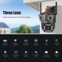 Смарт камера 220V с 3 обектива • Нощно виждане • Завъртане • V380 Pro, снимка 6