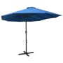 vidaXL Градински чадър с алуминиев прът, 460x270 см, син(SKU:47303