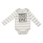 Бебешко памучно боди бежово бяло на райе Mama's little One S_1230470, снимка 1