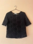 Черна дантелена блуза тип тениска S размер на марката Mango 🖤, снимка 1