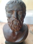 Страхотен стар гипсов патиниран бюст на Платон - реплика, снимка 1