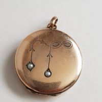 Позлатен медальон за снимки естествени перли Арт Ниво 1900., снимка 3 - Други ценни предмети - 45361430