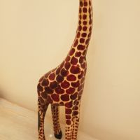 Продавам дървен жираф, ръчна изработка, снимка 2 - Декорация за дома - 45148321