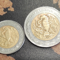 Монети Мексико - 2 бр, [1983-1993], снимка 2 - Нумизматика и бонистика - 44937064