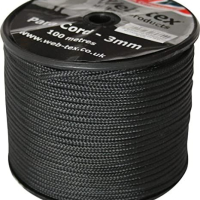 Парашутна връв 100 метра Web-Tex PARACORD ON REEL Black, снимка 1 - Екипировка - 45047835