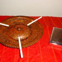 Винтидж кован, масивен, меден пепелник 100 год, снимка 7 - Антикварни и старинни предмети - 45178244