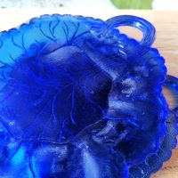 2броя Сини чинийки листо, снимка 5 - Чинии - 45495586