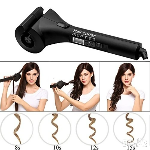 Високотехнологична керамична преса за къдрене на коса с LED дисплей, снимка 1