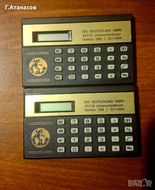 Работещ мини калкулатор визитка колекционерски , снимка 1