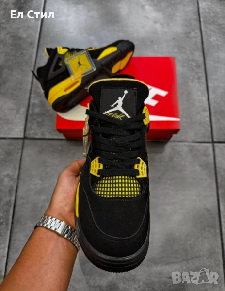 📌Air Jordan 4 Retro “Black/Yellow” 41 43 44 45 46 номер Цена 180лв/92.03 € Еконт, снимка 1