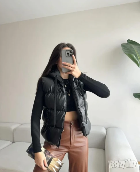 Дамски кожен елек , снимка 1