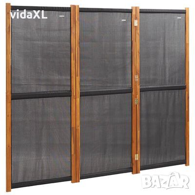 vidaXL Параван за стая, 3 панела, черен, 210x180 cм(SKU:319179, снимка 1
