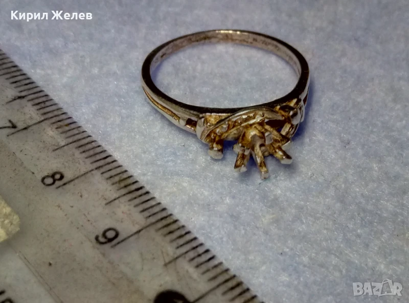 СТАР СРЕБЪРЕН ПРЪСТЕН СРЕБРО ВИСОКА ПРОБА ХУДОЖЕСТВЕНА МАЙСТОРСКА ФИНА РЪЧНА РЕТРО ИЗРАБОТКА 41511, снимка 1