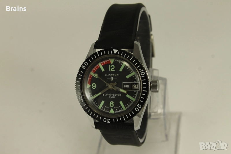 1960's LUCERNE Швейцарски Дамски Дайвърски Часовник НОВ, снимка 1
