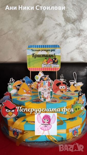 Картонена торта Angry birds , снимка 1