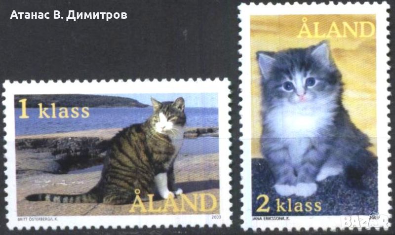 Чисти марки Фауна Котки 2003 от Аланд, снимка 1